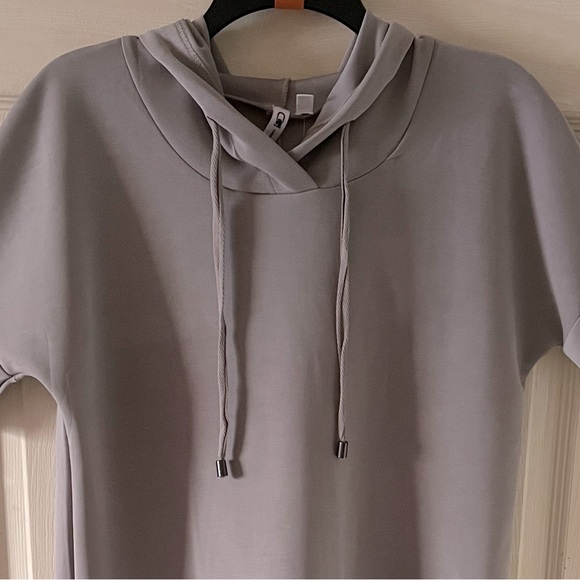 Cable & Gauge Gray YUM•MY Sand Washed Super Soft Modal Sport Hoodie Dress Size L - Picture 2 of 15
